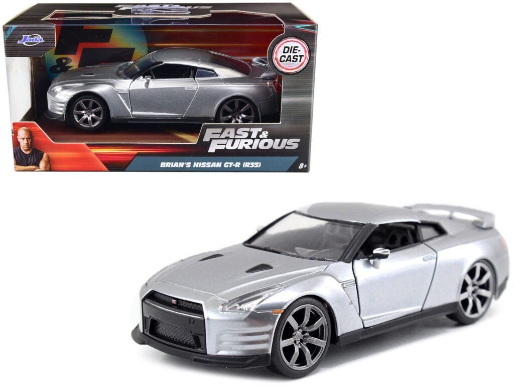 Brian’s Nissan GT-R (R35) Silver Metallic “Fast & Furious” Movie 1/32 Diecast Model Car by Jada
