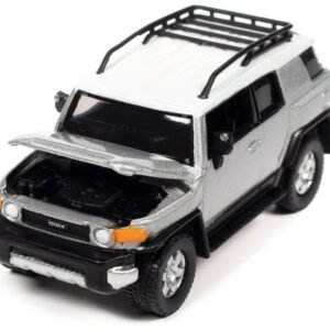 2007 Toyota FJ Cruiser Titanium Silver Metallic with White Top and Roofrack "Classic Gold Collection" Series Limited Edition 1/64 Diecast Model Car by Johnny Lightning