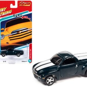 2005 Chevrolet SSR Pickup Truck Bermuda Blue Metallic with White Stripes "Classic Gold Collection" Series Limited Edition to 8476 pieces Worldwide 1/64 Diecast Model Car by Johnny Lightning
