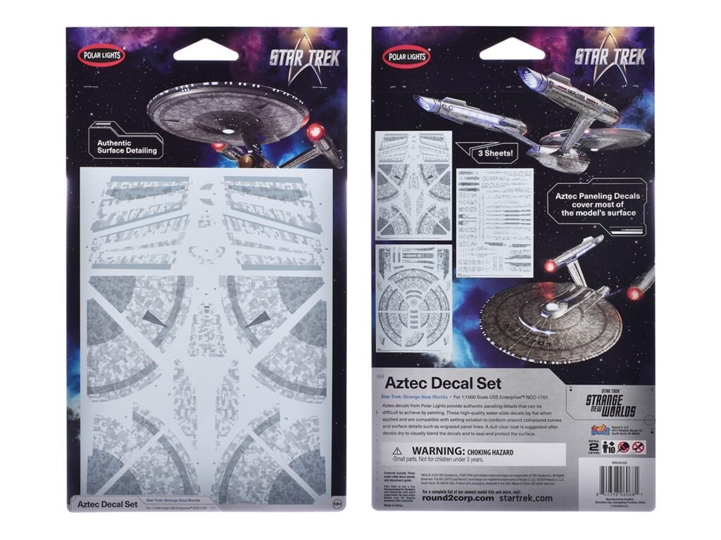 USS Enterprise NCC-1701 Aztec Decal Set “Star Trek: Strange New Worlds” (2022-Current) TV Series 1/1000 Scale by Polar Lights