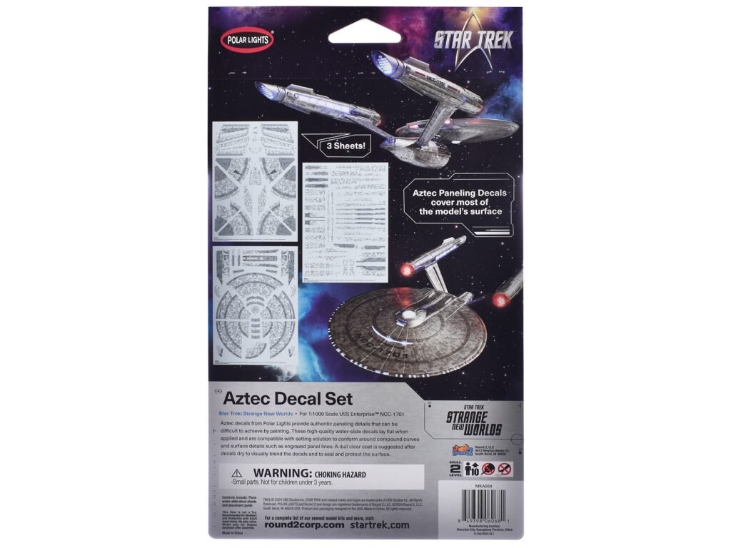 USS Enterprise NCC-1701 Aztec Decal Set “Star Trek: Strange New Worlds” (2022-Current) TV Series 1/1000 Scale by Polar Lights