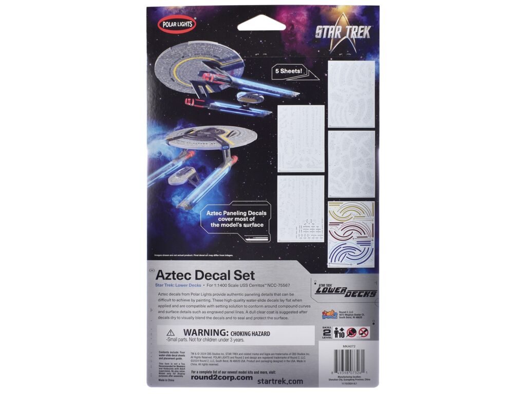 USS Cerritos NCC-75567 Aztec Decal Set “Star Trek: Lower Decks” (2020-2024) TV Series 1/1400 Scale by Polar Lights
