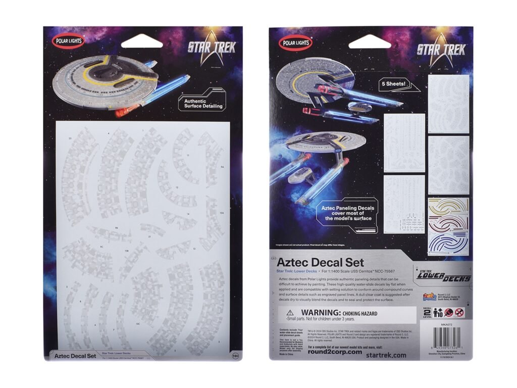 USS Cerritos NCC-75567 Aztec Decal Set “Star Trek: Lower Decks” (2020-2024) TV Series 1/1400 Scale by Polar Lights