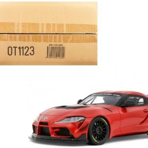 2023 Toyota Supra GT4 100 Edition Plasma Orange Metallic Limited Edition to 999 pieces Worldwide 1/18 Model Car by Otto Mobile