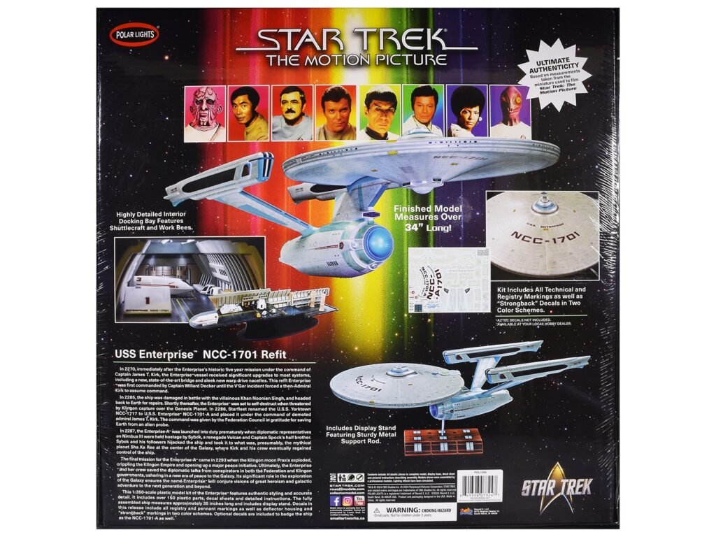 Skill 2 Model Kit U.S.S. Enterprise NCC-1701 Refit Spaceship “Star Trek: The Motion Picture” (1979) Movie 1/350 Scale Model by Polar Lights