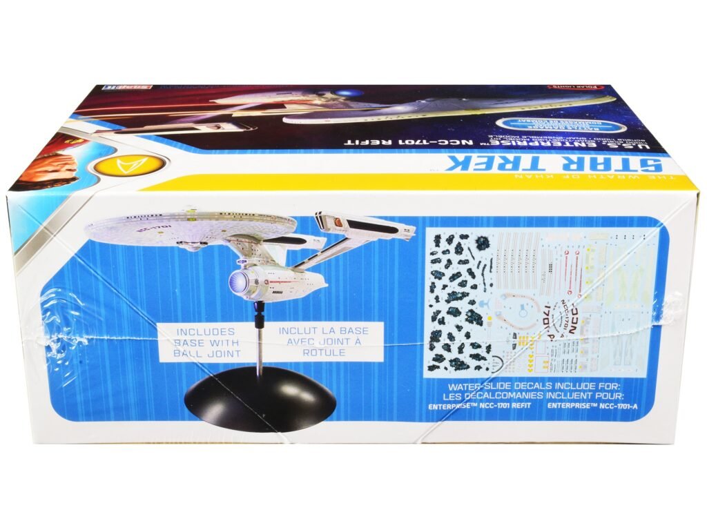 Skill 2 Snap Model Kit U.S.S. Enterprise NCC-1701 Refit Spaceship “Star Trek II: The Wrath of Khan” (1982) Movie 1/1000 Scale Model by Polar Lights