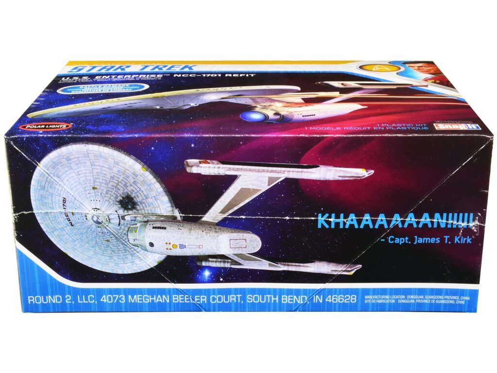 Skill 2 Snap Model Kit U.S.S. Enterprise NCC-1701 Refit Spaceship “Star Trek II: The Wrath of Khan” (1982) Movie 1/1000 Scale Model by Polar Lights