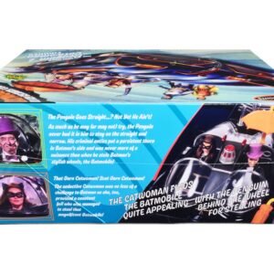 Skill 2 Model Kit 1966 Batmobile "Bad Guy Getaway Edition" with Penguin and Catwoman Figures "Batman" (1966-1968) TV Series 1/25 Scale Model by Polar Lights