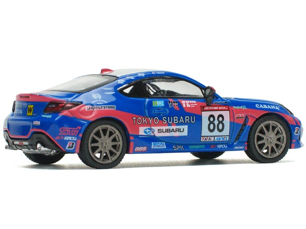 Subaru BRZ #88 Blue with Graphics “Tokyo Subaru Racing” 1/64 Diecast Model Car by Pop Race