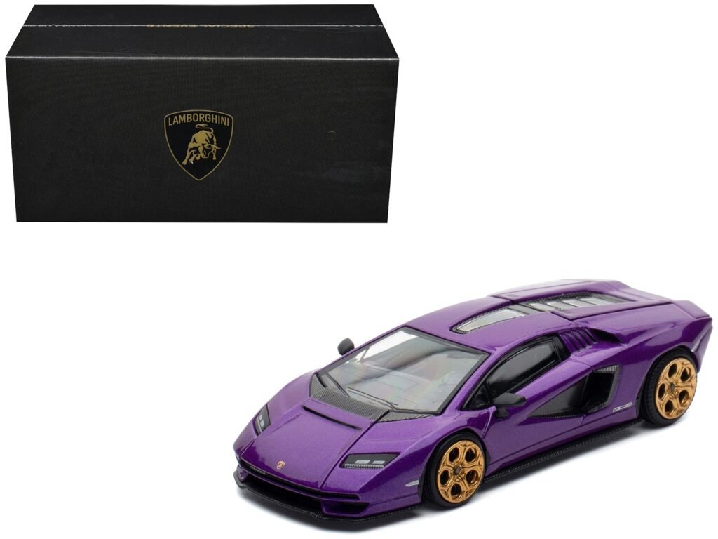 Lamborghini Countach LPI 800-4 Viola Pasifae Purple Metallic “Hong Kong Toycar Salon 2025” 1/64 Diecast Model Car by Pop Race