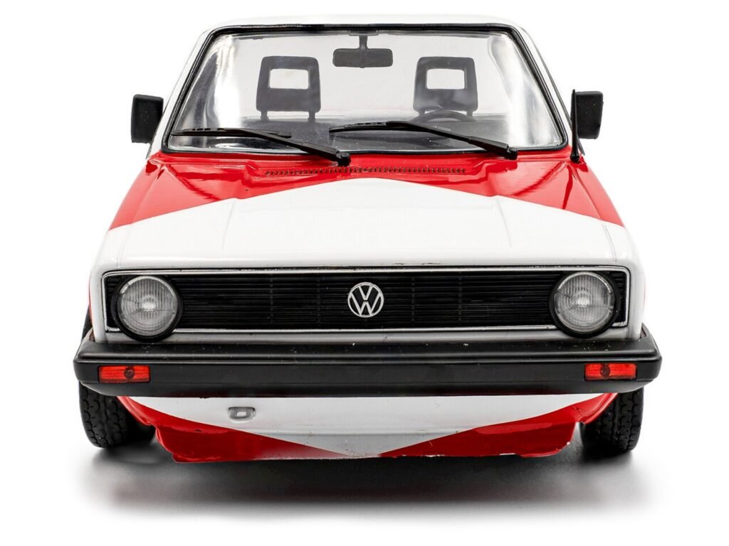 1983 Volkswagen Caddy MK 1 Pickup Truck “Red Cowboy Racing Tribute” White and Red 1/18 Diecast Model Car by Solido