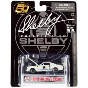 1965 Ford Mustang Shelby GT350R #98B "Terlingua Racing Team" White with Blue Stripes "Shelby American 50 Years" (1962-2012) 1/64 Diecast Model Car by Shelby Collectibles
