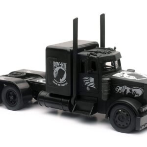 Peterbilt Custom Truck Black Out "POW-MIA You Are Not Forgotten" 1/32 Diecast Model by New Ray