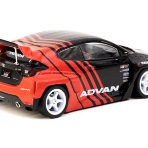 Toyota "Pandem" Yaris RHD (Right Hand Drive) Black and Red "ADVAN" Livery "Hobby43" Series 1/43 Diecast Model Car by Tarmac Works