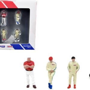"Race Drivers" 4 Piece Diecast Figure Set "BRE" for 1/64 Scale Models by Tarmac Works & American Diorama