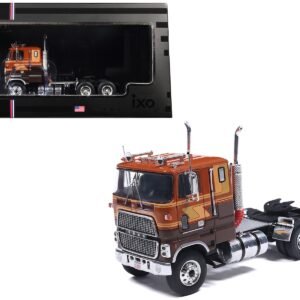 1976 Ford CL 9000 Truck Tractor Brown Two-Tone with Graphics 1/64 Diecast Model by IXO Models