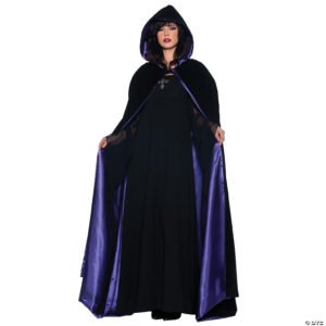Mn deluxe velvet cape black purple