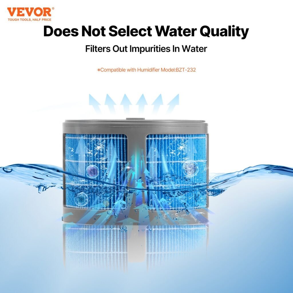 Evaporative Humidifier Replacement Filter, 2-Pack, Compatible with  10L(2.64G) Model BZT-242 Evaporative Humidifier, Easy to Install for Prolong Filter Life